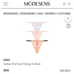 NWT Free People/HAH Zodiac Panty Set of 3 in Capricorn One Size